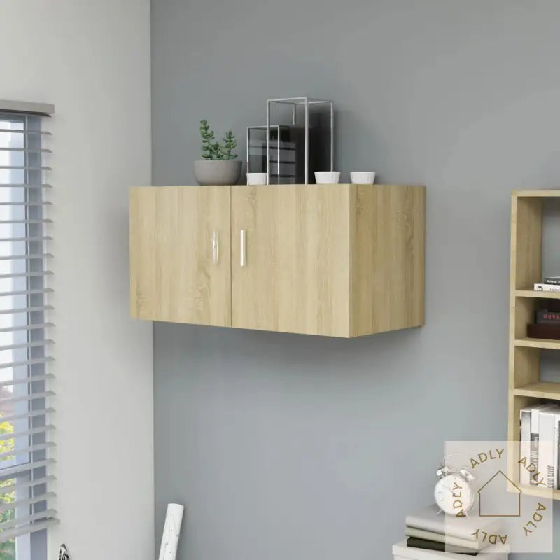 Veggmontert Skap Sonoma Eik 80X39X40 Cm Konstruert Tre