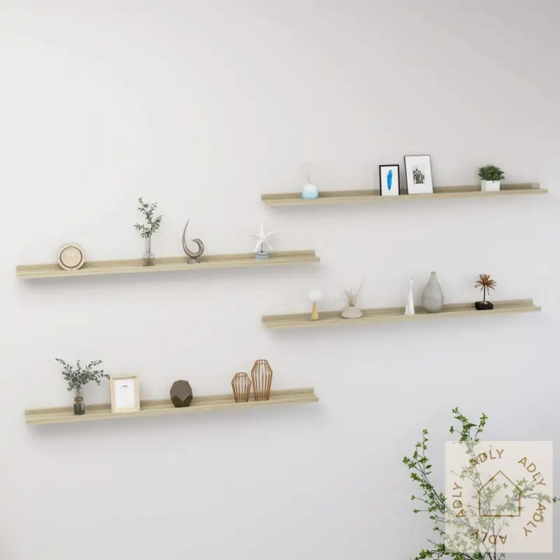 Vegghyller 4 Stk Sonoma Eik 115X9X3 Cm