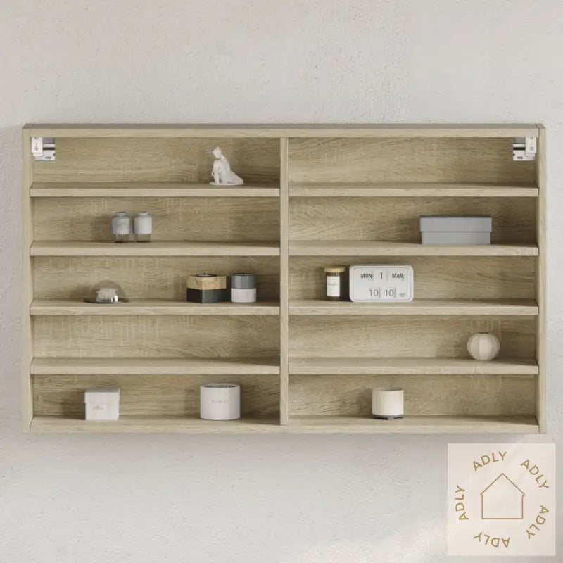 Vitrineskap Sonoma Eik 100X15X58 Cm Konstruert Tre