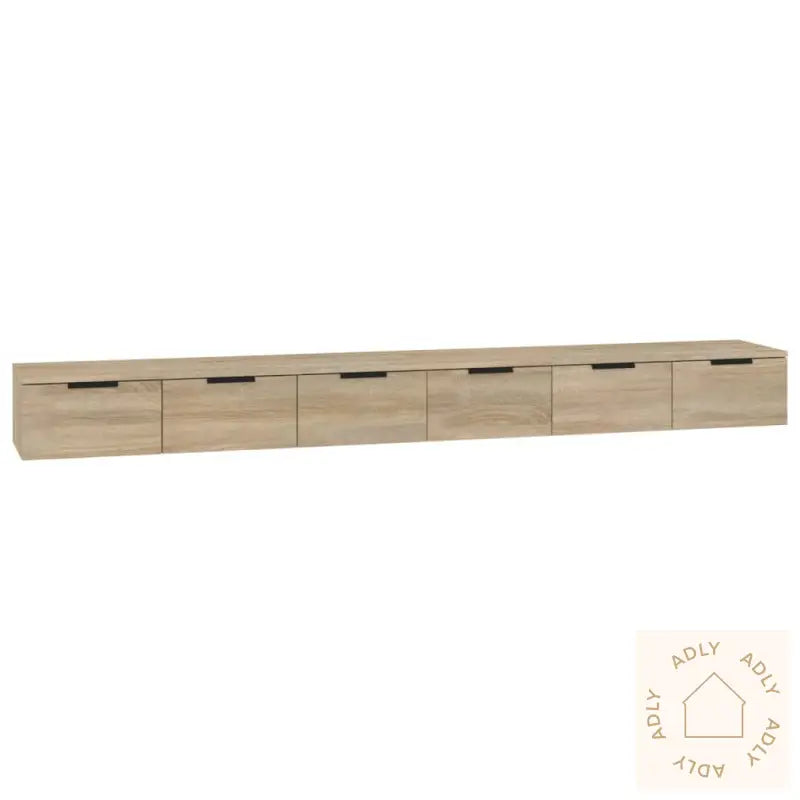 Veggskap 2 Stk Sonoma Eik 102X30X20 Cm Konstruert Tre
