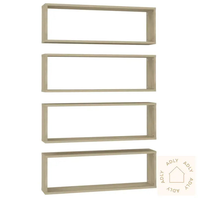 Vegghyller Kube 4 Stk Sonoma Eik 80X15X26,5 Cm Konstruert Tre