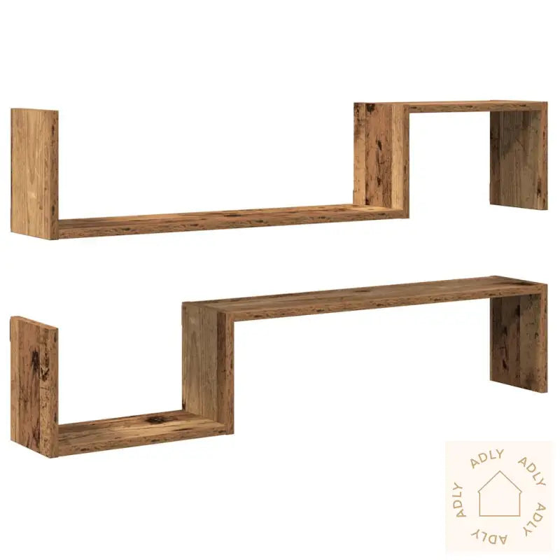 Vegghyller 2 Stk Gammelt Tre 100X15X20 Cm Konstruert Tre