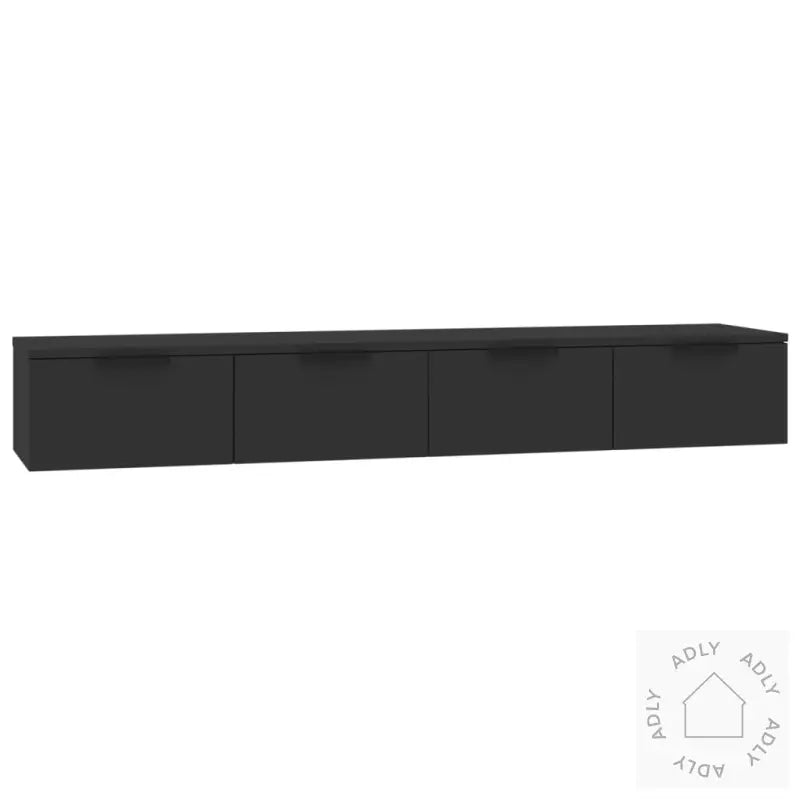 Veggskap 2 Stk Svart 68X30X20 Cm Konstruert Tre
