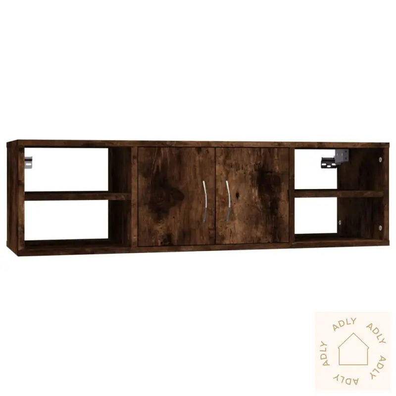 Vegghylle Røkt Eik 102X30X29 Cm Konstruert Tre