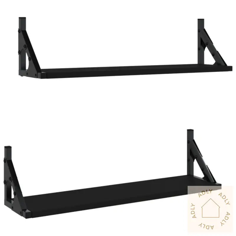Vegghyller 2 Stk Svart 60X15X15,5 Cm
