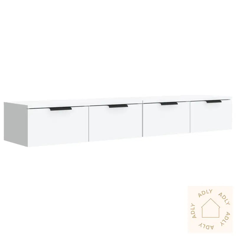 Veggskap 2 Stk Hvit 68X30X20 Cm Konstruert Tre