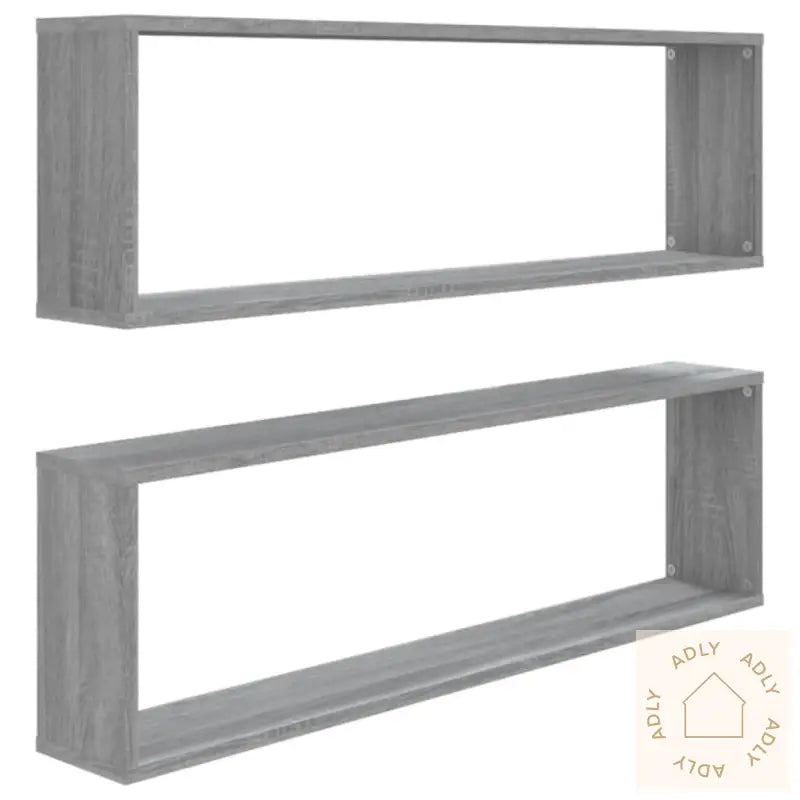 Vegghyller Kube 2 Stk Grå Sonoma 100X15X30 Cm Konstruert Tre