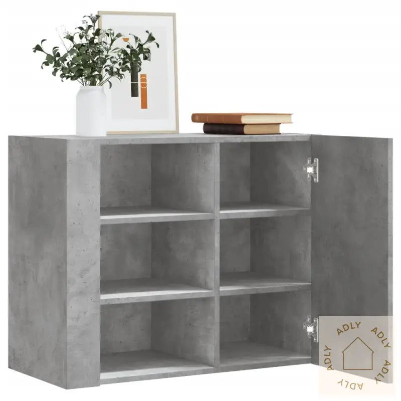 Veggskap Betonggrå 75X35X60 Cm Konstruert Tre