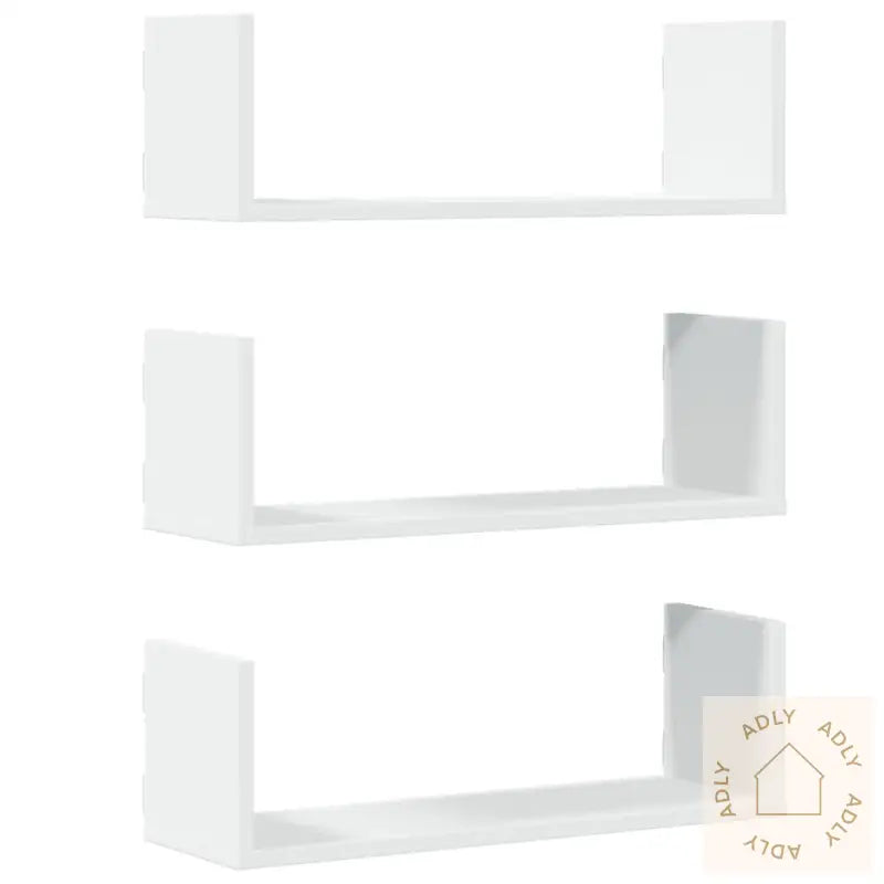 Vegghyller 3 Stk Hvit 58X18X18 Cm Konstruert Tre