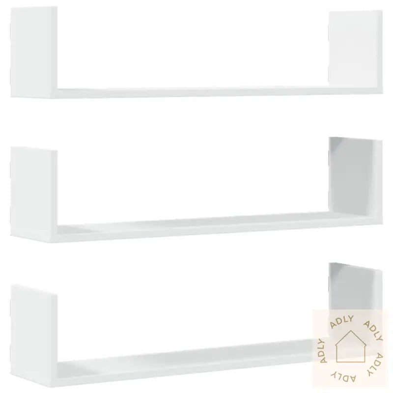 Vegghyller 3 Stk Hvit 80X18X18 Cm Konstruert Tre