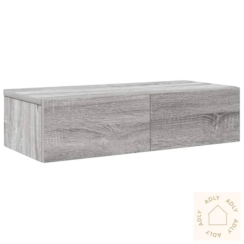 Vegghylle Med Skuffer Grå Sonoma 60X26,5X15 Cm Konstruert Tre