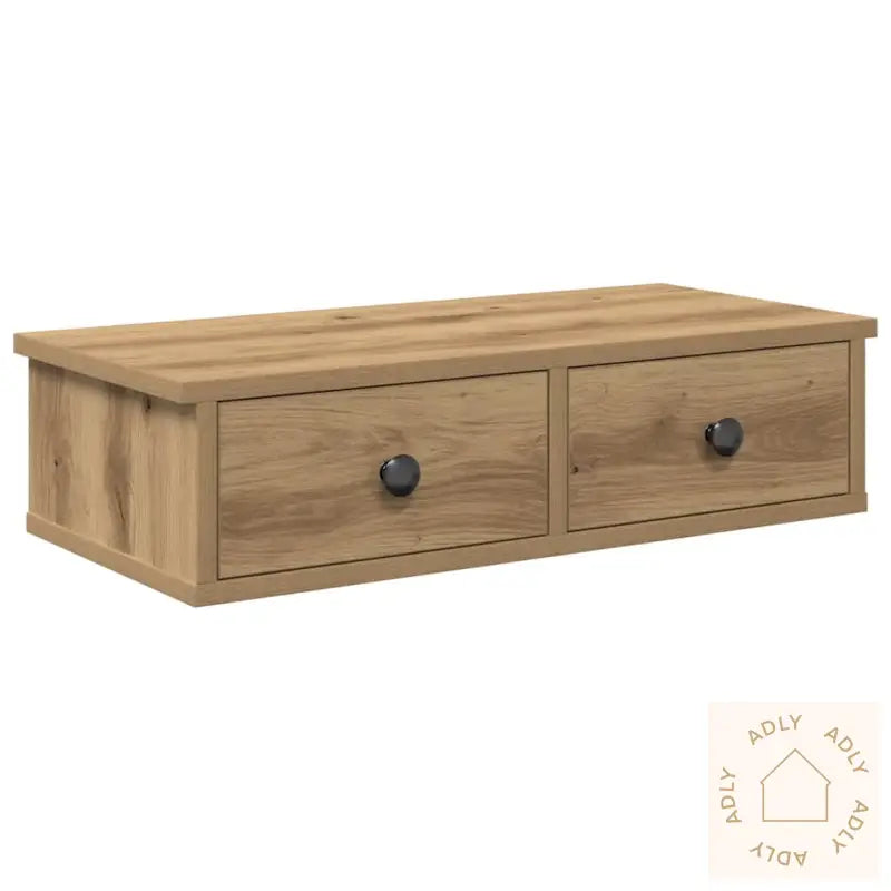Vegghylle Med Skuffer Artisian Eik 60X25X15 Cm Konstruert Tre