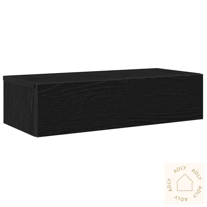 Vegghylle Med Skuffer Svart 60X26,5X15 Cm Konstruert Tre