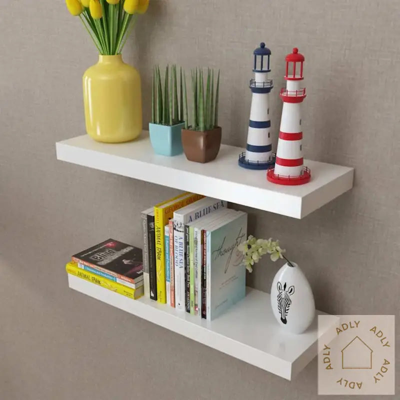 Flytende Vegghyller 3 Stk Mdf Bok/Dvd-Oppbevaring Hvit