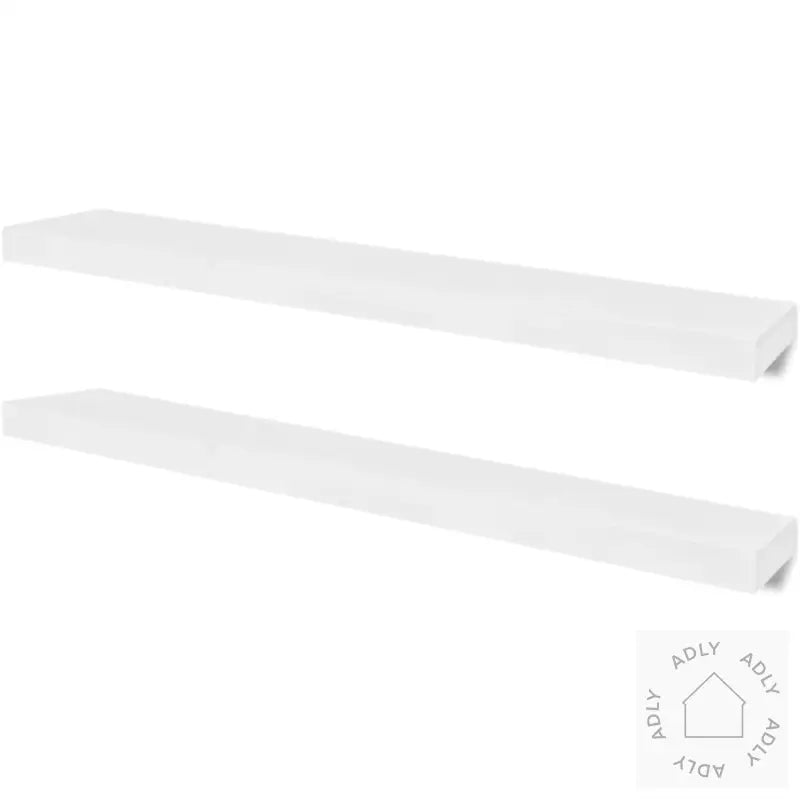 Flytende Vegghyller 2 Stk Mdf Bok/Dvd-Oppbevaring Hvit