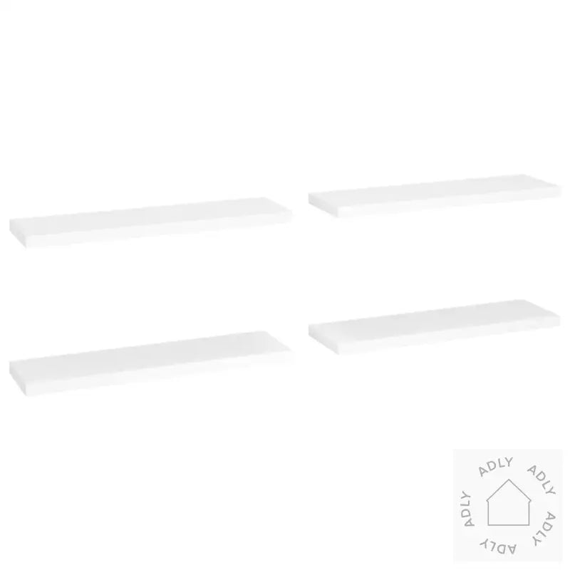 Flytende Vegghyller 4 Stk Hvit 90X23,5X3,8 Cm Mdf