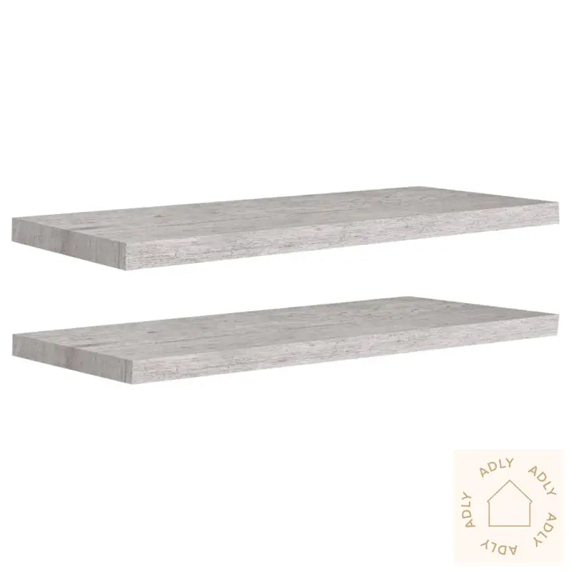 Flytende Vegghyller 2 Stk Betonggrå 80X23,5X3,8 Cm Mdf