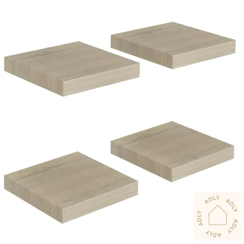 Flytende Vegghyller 4 Stk Eik 23X23,5X3,8 Cm Mdf
