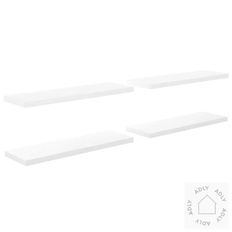 Flytende Vegghyller 4 Stk Høyglans Hvit 120X23,5X3,8 Cm Mdf