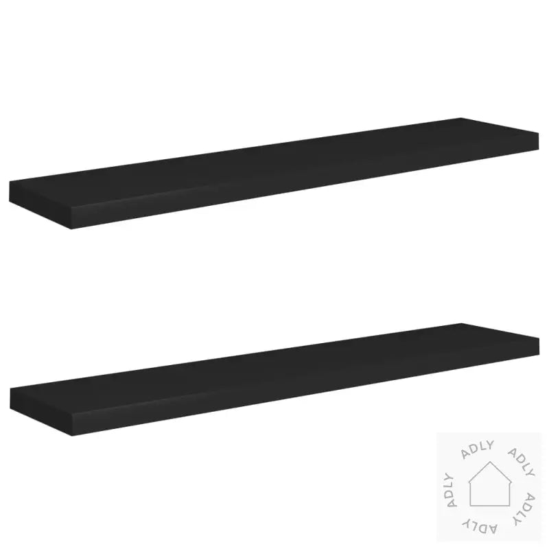Flytende Vegghyller 2 Stk Svart 120X23,5X3,8 Cm Mdf