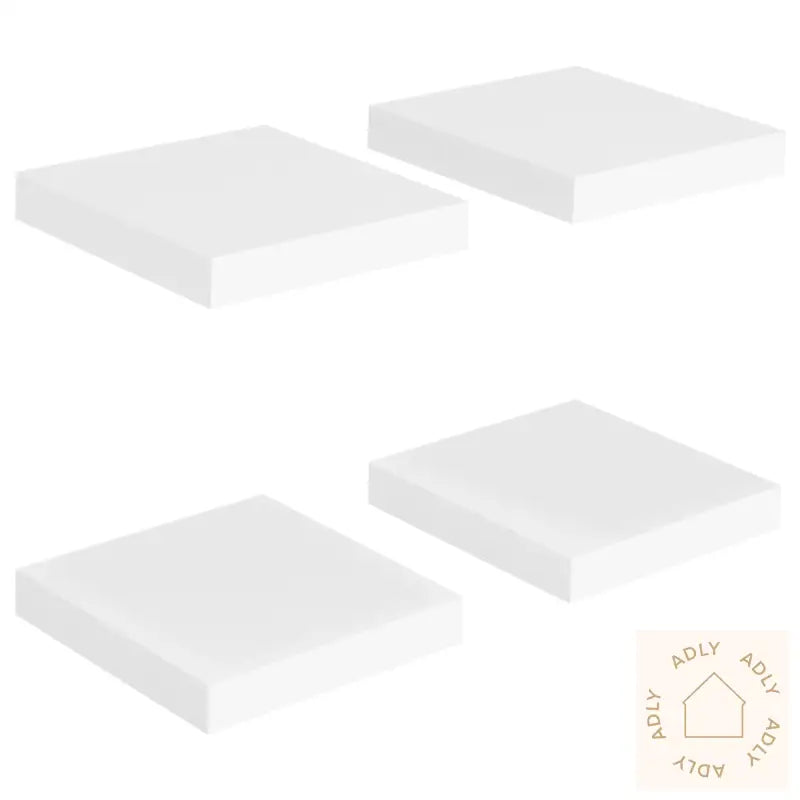 Flytende Vegghyller 4 Stk Hvit 23X23,5X3,8 Cm Mdf