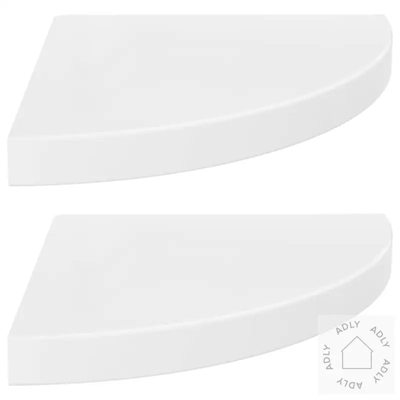 Flytende Vegghyller 2 Stk Høyglans Hvit 35X35X3,8 Cm Mdf