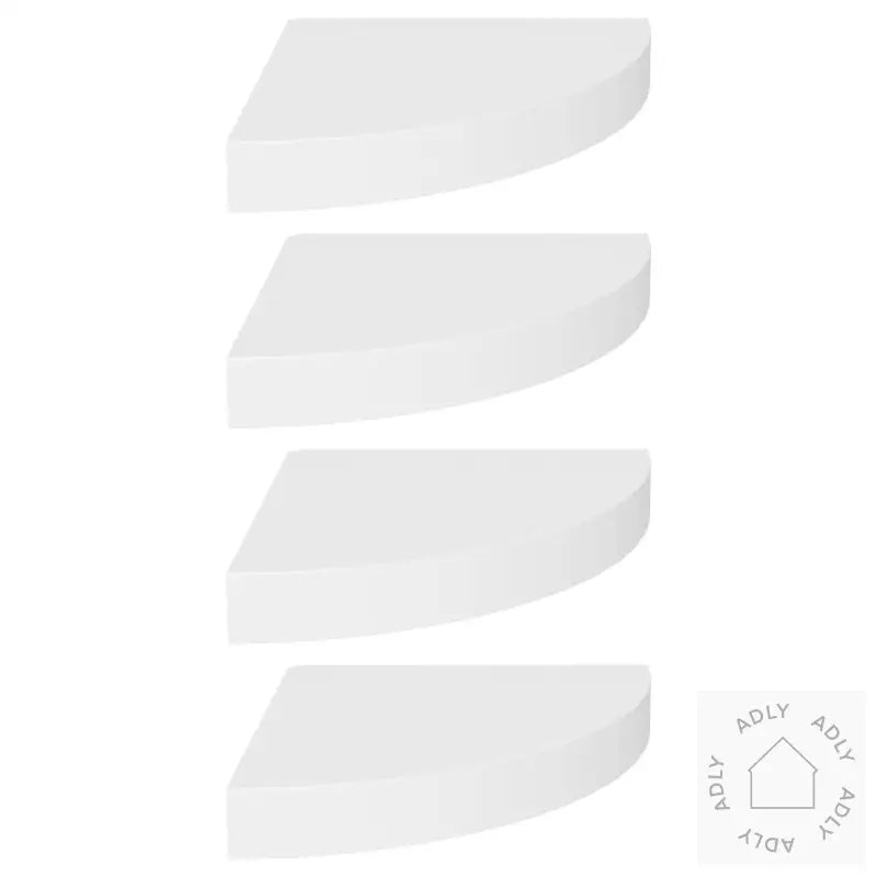 Flytende Vegghyller 4 Stk Hvit 25X25X3,8 Cm Mdf