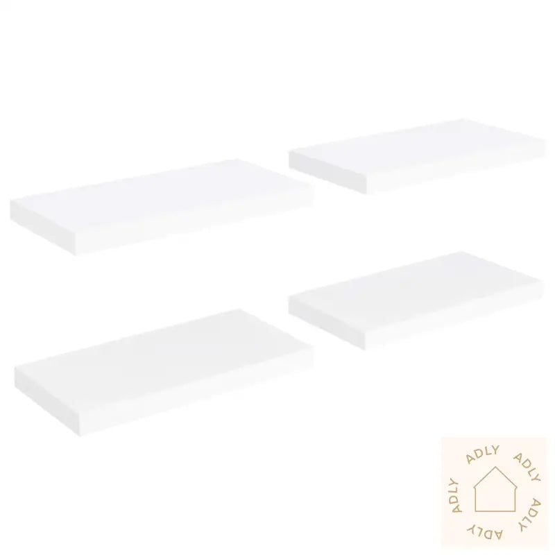 Flytende Vegghyller 4 Stk Hvit 50X23X3,8 Cm Mdf
