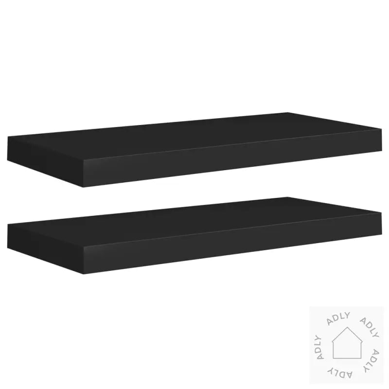 Flytende Vegghyller 2 Stk Svart 60X23,5X3,8 Cm Mdf