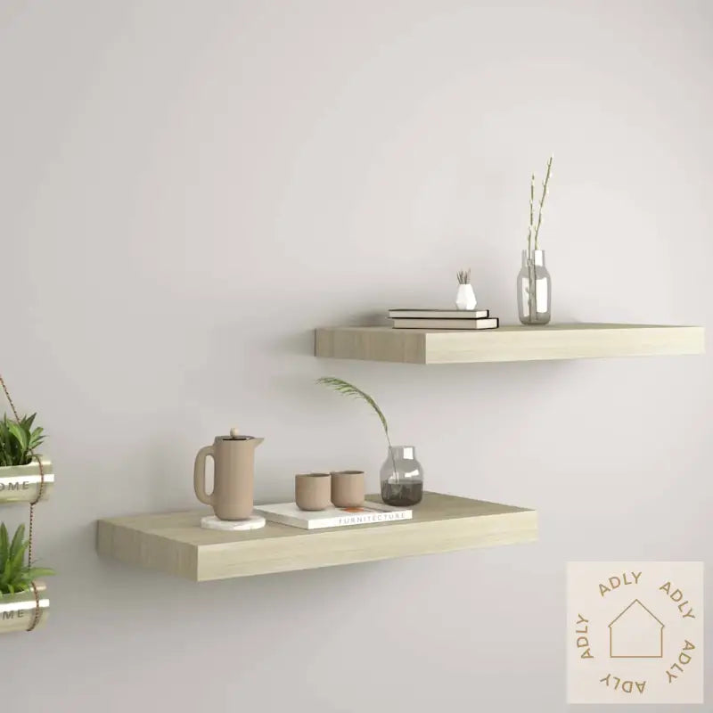 Flytende Vegghyller 2 Stk Eik 50X23X3,8 Cm Mdf