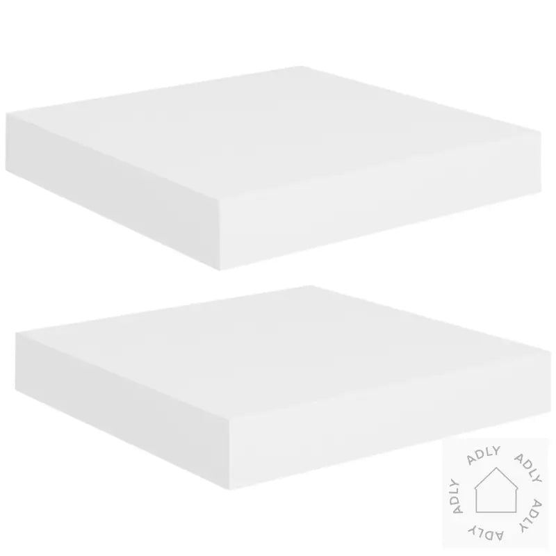 Flytende Vegghyller 2 Stk Hvit 23X23,5X3,8 Cm Mdf