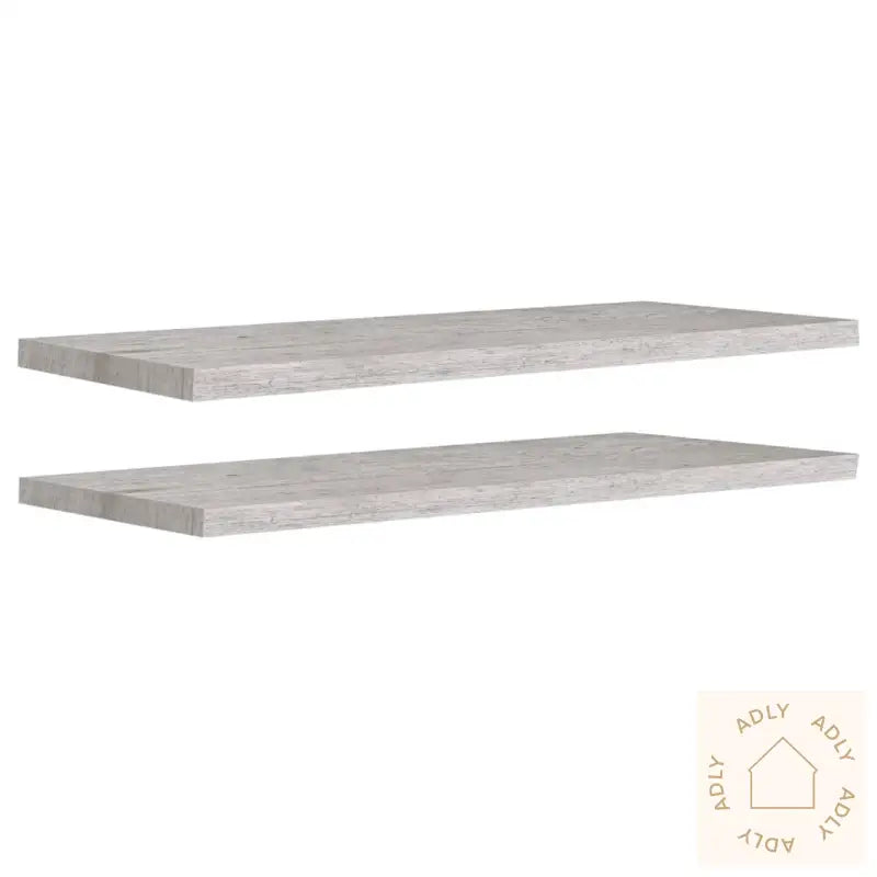Flytende Vegghyller 2 Stk Betonggrå 90X23,5X3,8 Cm Mdf