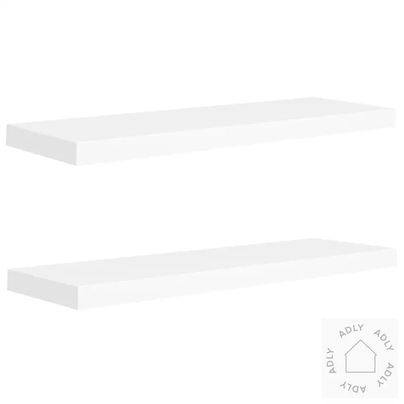 Flytende Vegghyller 2 Stk Hvit 80X23,5X3,8 Cm Mdf