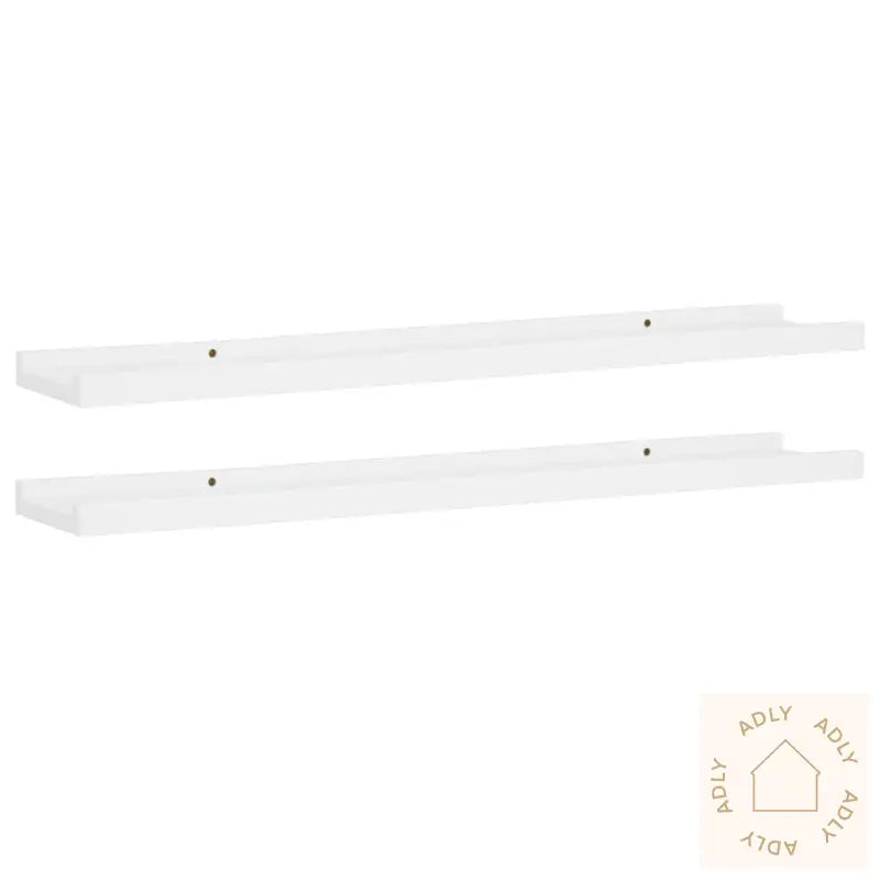 Flytende Vegghyller 2 Stk Hvit 80X9X3 Cm Mdf