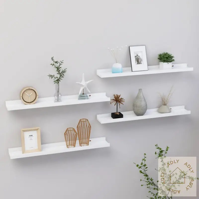 Vegghyller 4 Stk Hvit 60X9X3 Cm