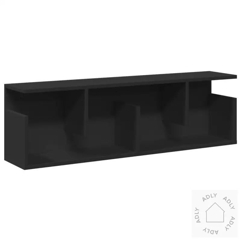 Veggskap 100X20X30 Cm Svart Konstruert Tre