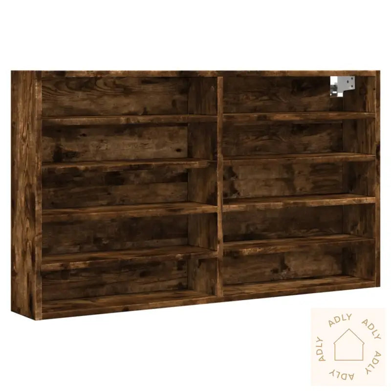 Vitrineskap Røkt Eik 100X15X58 Cm Konstruert Tre