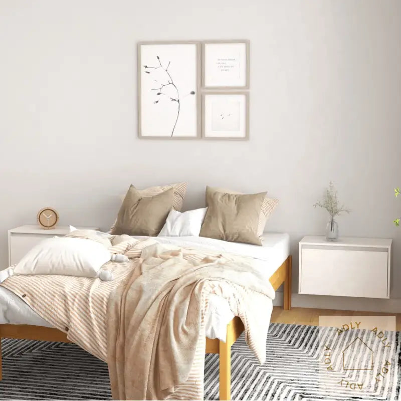 Veggskap 2 Stk Hvit 60X30X35 Cm Heltre Furu