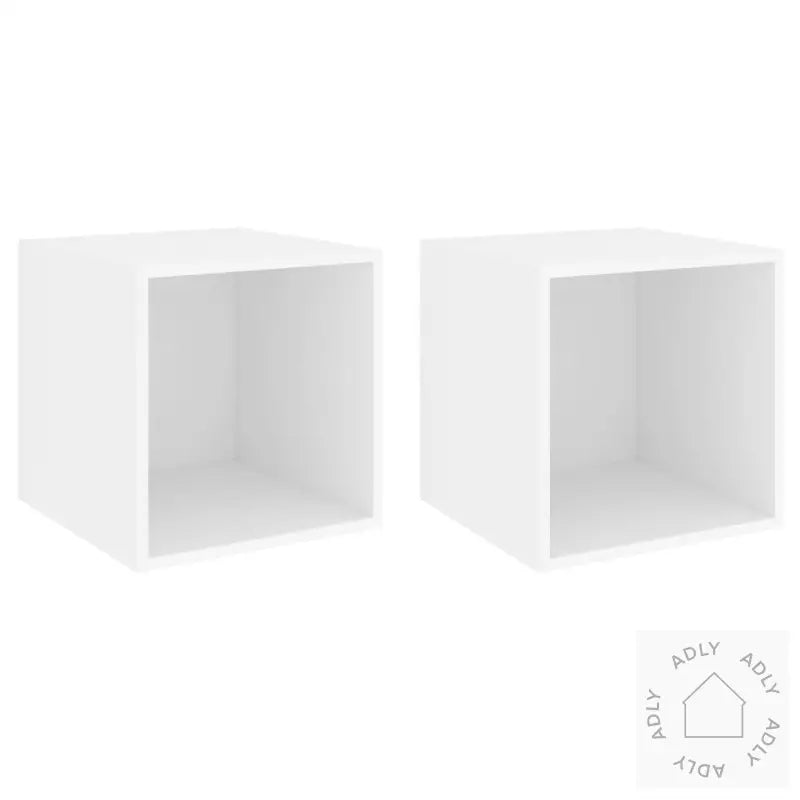 Veggskap I 2 Stk 37X37X37 Cm Konstruert Tre Hvit