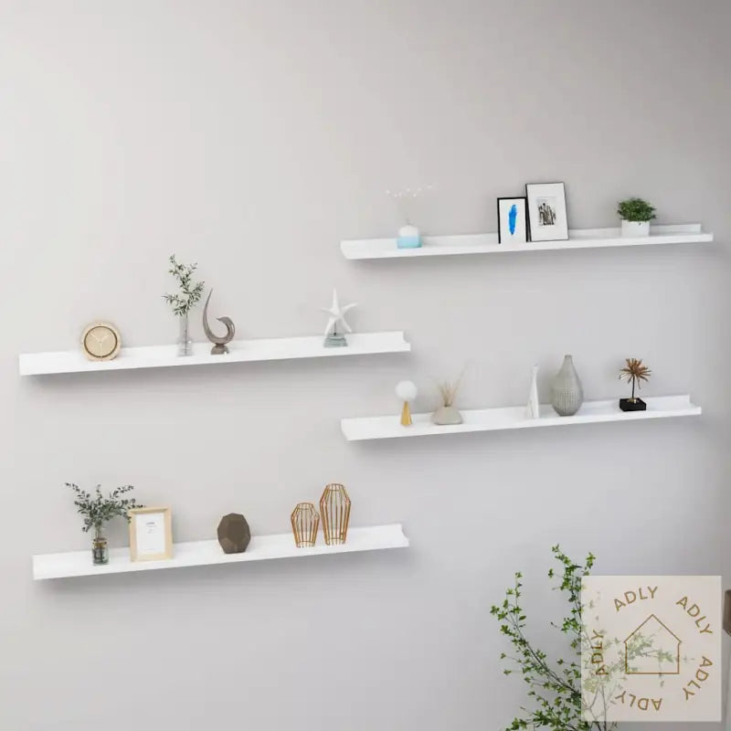 Vegghyller 4 Stk Hvit 100X9X3 Cm