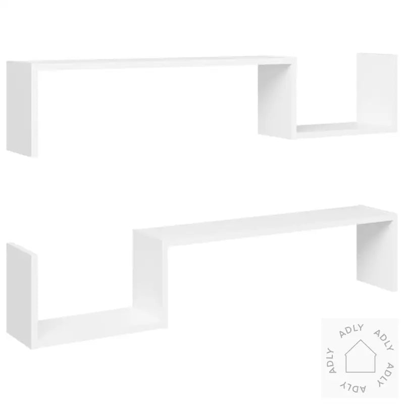 Vegghyller 2 Stk Hvit 100X15X20 Cm Konstruert Tre