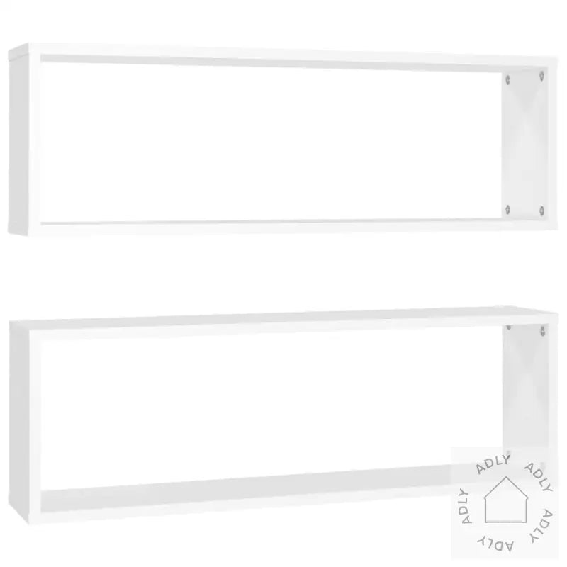 Vegghyller Kubeformet 2 Stk Hvit 80X15X26,5 Cm Konstruert Tre