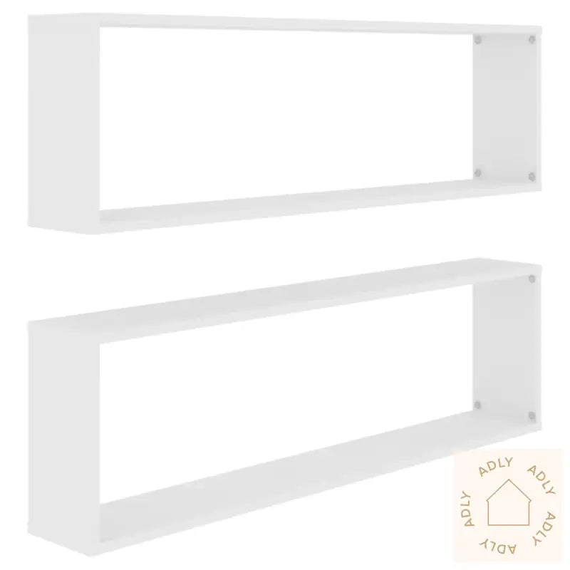Vegghyller Kubeformet 2 Stk Hvit 100X15X30 Cm Konstruert Tre
