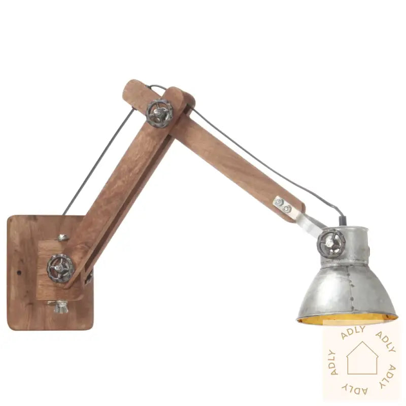Vegglampe I Industriell Stil Sølv Rund E27