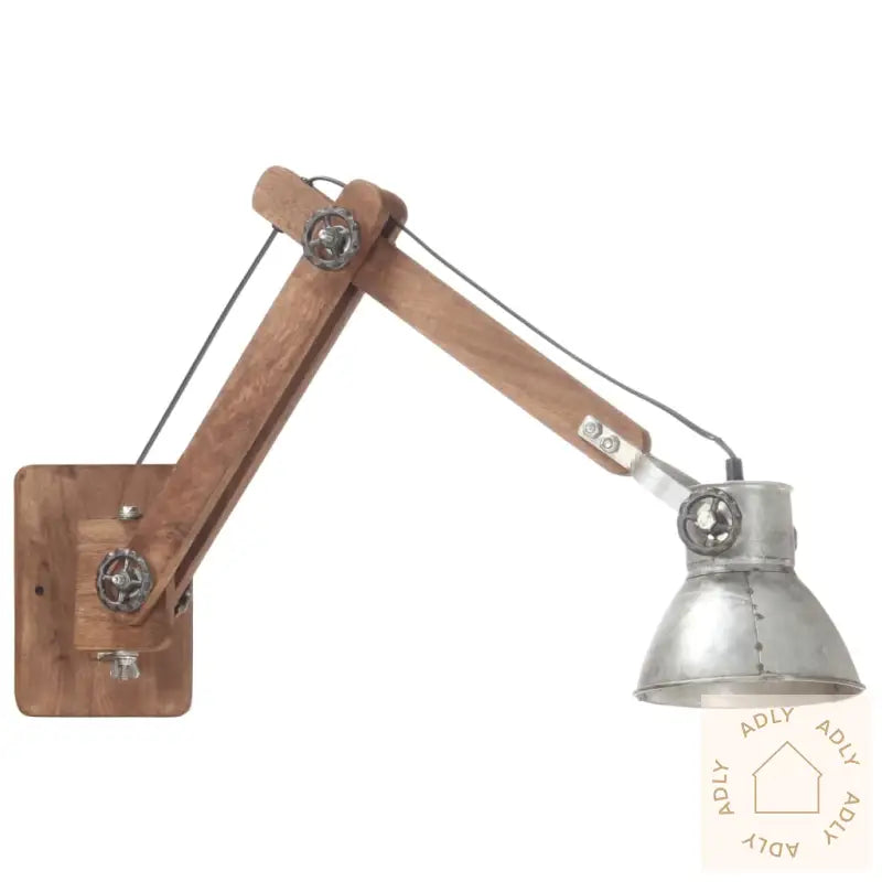 Vegglampe I Industriell Stil Sølv Rund E27
