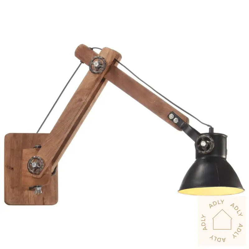 Vegglampe I Industriell Stil Svart Rund E27