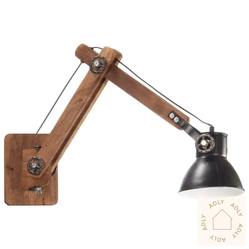 Vegglampe I Industriell Stil Svart Rund E27
