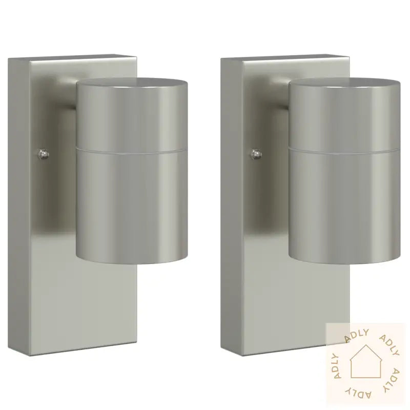 Utendørs Vegglamper 2 Stk Sølv Rustfritt Stål Ip44