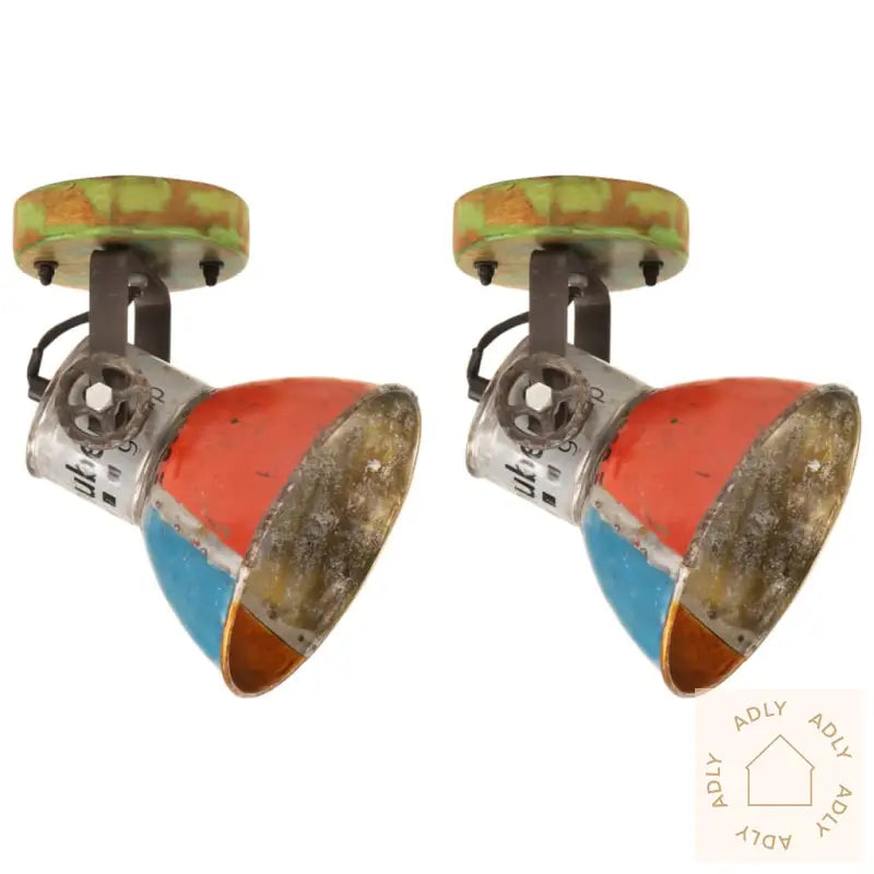 Industrielle Vegg-/Taklamper 2 Stk Gjenvunnet 17X24 Cm E27