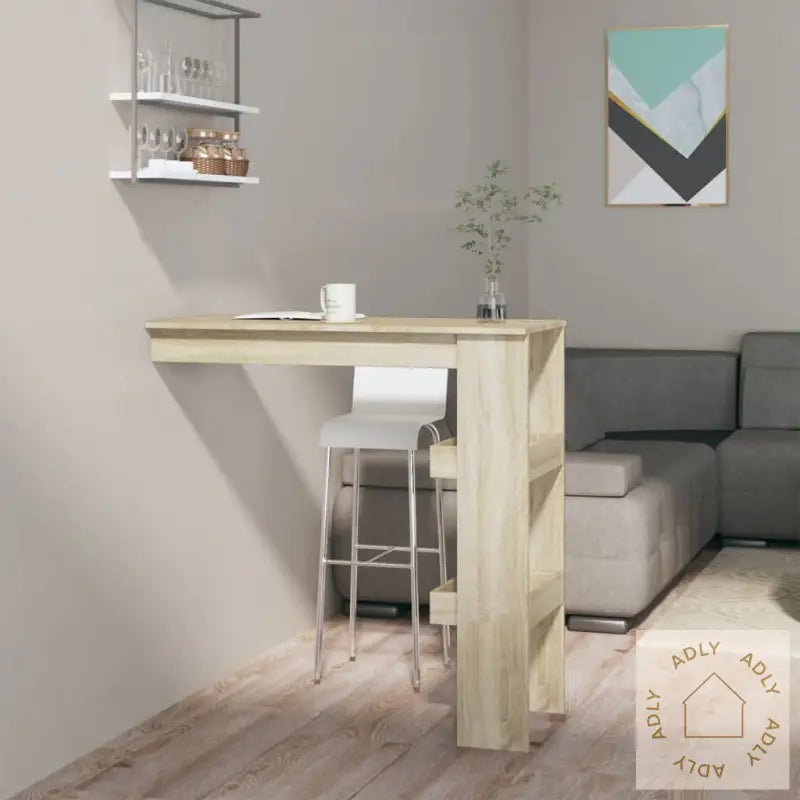 Veggmontert Barbord Sonoma Eik 102X45X103,5 Cm Konstruert Tre